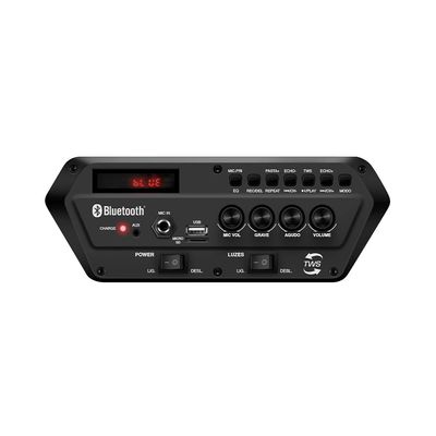 Caixa Amplificada Connect Lights Mondial Bivolt 400W RMS Preto/Vermelho - CM-400