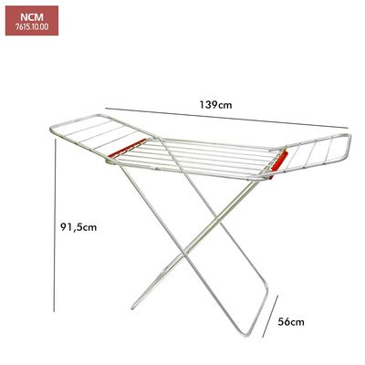 Varal de Chão com Abas Botafogo Lux Ogza Alumínio 139x56cm