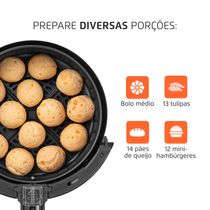 Fritadeira Elétrica Air Fryer Mondial Pratic AF-36-BI 3,6L Inox/Preta - 110V