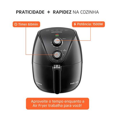 Fritadeira Air Fryer 3,5L Mondial AF35BF Preta 127V