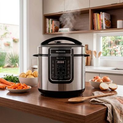 Panela de Pressão Elétrica Digital Mondial Master Cooker PE-60-6L-I - 127V