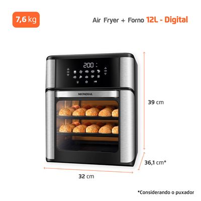 Fritadeira Air Fryer Forno Oven 12L 110V - Mondial