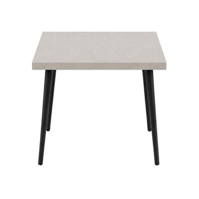 Mesa Jantar Quadrada Safira 70cm MDF Camurça Pés Pretos