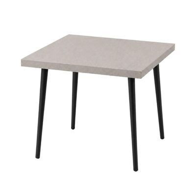 Mesa Jantar Quadrada Safira 70cm MDF Camurça Pés Pretos