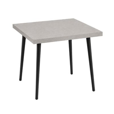 Mesa Jantar Quadrada Safira 70cm MDF Camurça Pés Pretos