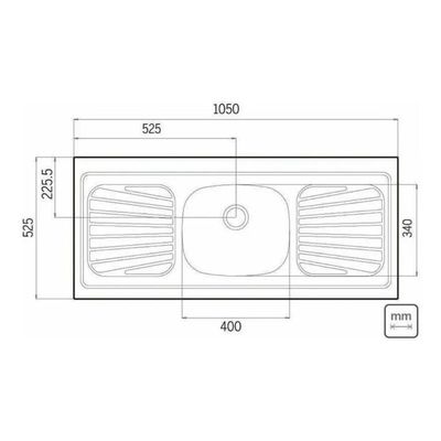Pia de Apoio Tramontina New Raggi 40 em Aço Inox 105x52 cm