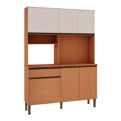 Cozinha Compacta Genialflex Veneza 06 Portas Feijo e Off White