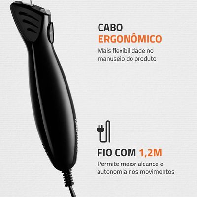 Faca Elétrica FA-01 100W Lâminas Duplas Trava Segurança Mondial Preto / 220V