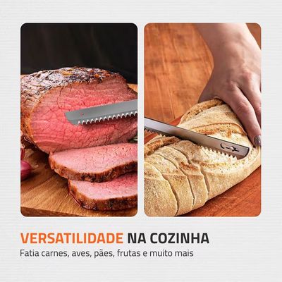 Faca Elétrica FA-01 100W Lâminas Duplas Trava Segurança Mondial Preto / 220V
