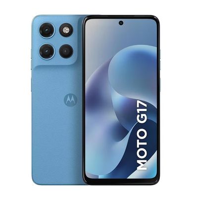 Smartphone G17 Tela 6,7 Polegadas 128GB 4G Câmera 50MP Motorola Azul Claro