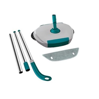 Vassoura Mágica Evolution Flash Limp com Cerdas Giratórias 360º e Base de Microfibra Branco com Verde