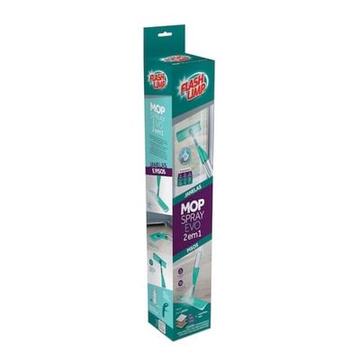 Mop Spray Evo 2 em 1 Flash Limp Limpa Chão e Janelas com Reservatório 380ml Verde