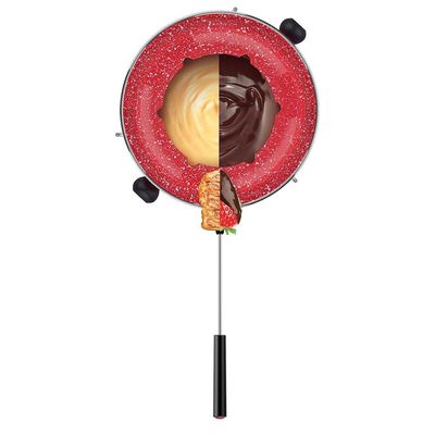 Conjunto de Fondue Colorstone Vermelho 10 Peças com Caçarola Antiaderente Euro Home Vermelho