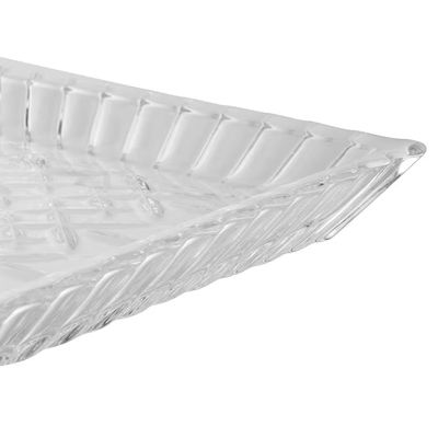 Travessa com Pé Lys Cristal Design Retangular Pé Elevado Wolff Transparente