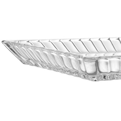 Travessa com Pé Lys Cristal Design Retangular Pé Elevado Wolff Transparente