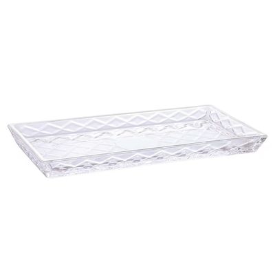 Travessa Deli Diamond Cristal Elegante Versátil Sofisticada Lyor Transparente