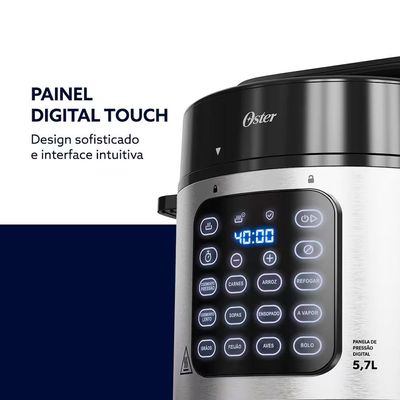 Panela de Pressão Elétrica OPAN930 5,7L Jateado Digital Oster Inox / 110V