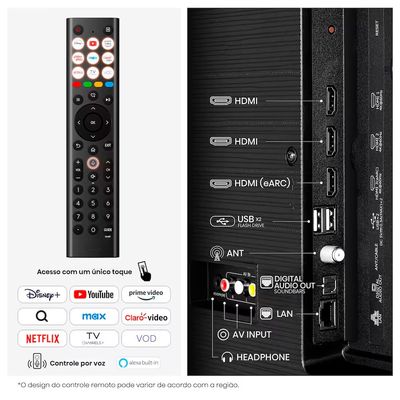Smart TV 50 4K QLED Vidaa Dolby Vision Hisense Preto / Bivolt