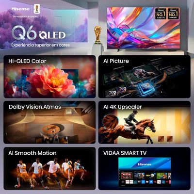 Smart TV 50 4K QLED Vidaa Dolby Vision Hisense Preto / Bivolt