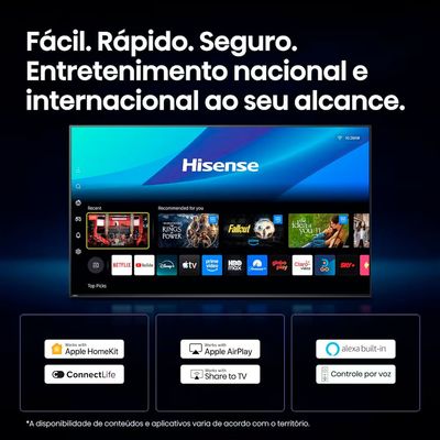 Smart TV 50 4K QLED Vidaa Dolby Vision Hisense Preto / Bivolt