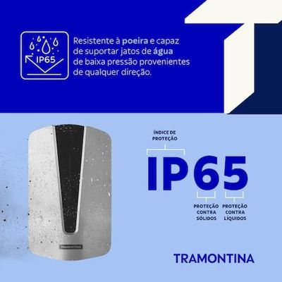 Estação de Recarga 7,4kW Tipo 2 Plug e Charge para Carro Elétrico Tramontina Preto com Prata
