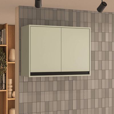 Armário Aéreo Koya 2 Portas Pintura UV Politorno Verde Oliva
