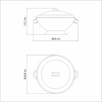 Sopeira Tramontina Service em Aço Inox com Tampa 24 cm 2,75 L