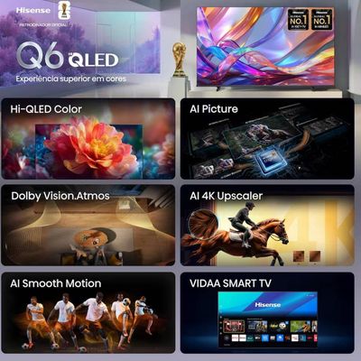 Smart TV 50 4K QLED Vidaa Dolby Vision Hisense Preto / Bivolt