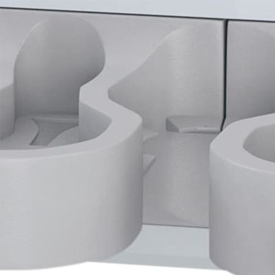 Suporte Mop e Vassoura com 5 Compartimentos Flash Limp Cinza