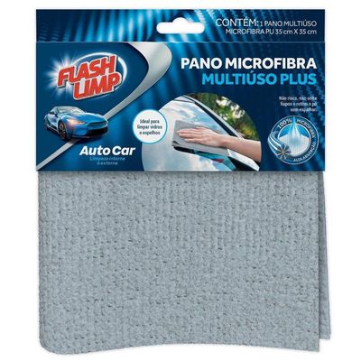 Pano Microfibra Automotivo Plus Alta Absorção Limpeza Sem Riscos Flash Limp Cinza
