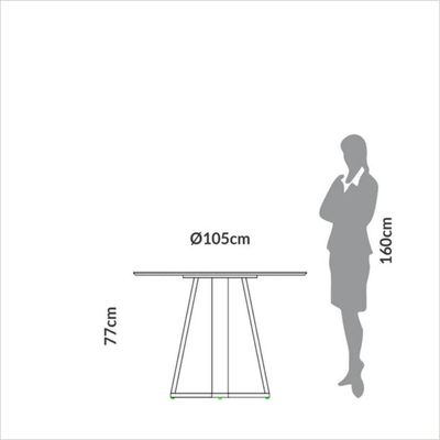 Mesa de Jantar Redonda 105cm Carvalho Rosé Dalla Costa