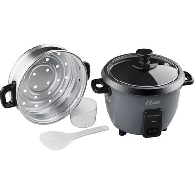 Panela Elétrica de Arroz Oster 0,6L Grafite Antiaderente Função Aquecer Tampa de Vidro 220V Grafite / 220V