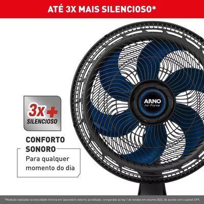 Ventilador de Mesa Air Force VA46 40cm 140W 6 Pás 3 Velocidades Arno Preto / 110V