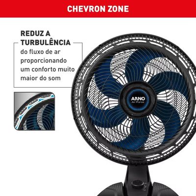 Ventilador de Mesa Air Force VA46 40cm 140W 6 Pás 3 Velocidades Arno Preto / 110V