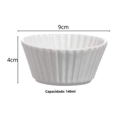 Jogo 48 Ramequins para Restaurante 140ml Branco Blanc New Bo