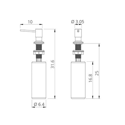Dosador de Sabão Tramontina em Aço inox Black Matte 500ml
