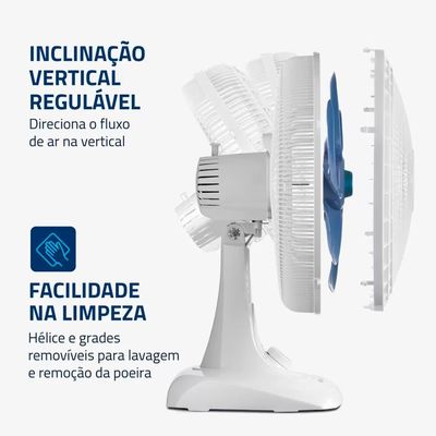 Ventilador de Mesa 40cm Super Power VSP40 W 6 Pás 3 Velocidades Mondial Branco / 220V