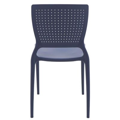 Jogo 4 Cadeiras Plástica com Encosto Tramontina Azul 182kg Safira Yale Summa
