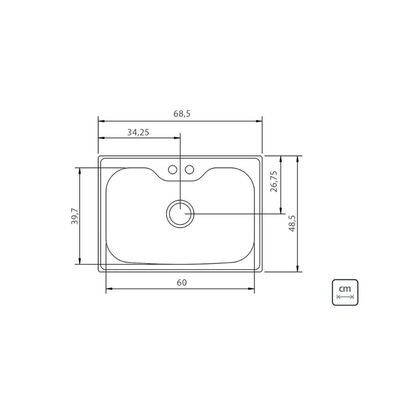Cuba Tramontina Morgana 69x49cm em Aço Inox Acetinado Outlet