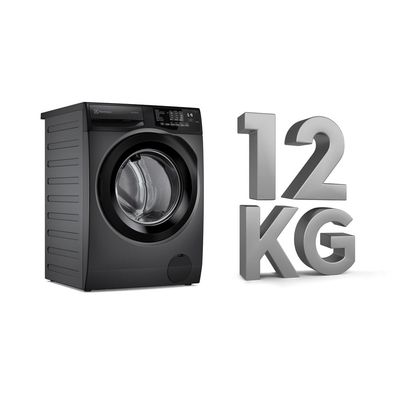 Máquina de Lavar Frontal Electrolux 12kg Cinza Ônix Inverter com Água Quente e Lavagem Inteligente (LFC12) 127V