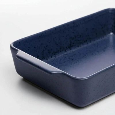 Kit 2 Travessas Refratárias Cerâmica Wolff Mist Azul Matte 36cm Assadeira Retangular com Alças