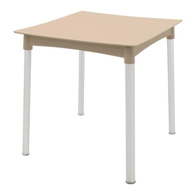 Mesa Tramontina Diana Areia 70cm em Polipropileno Pernas de Alumínio