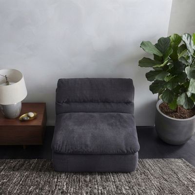 Sofá Compactado Plush 1 Lugar Cazedis Cinza Escuro