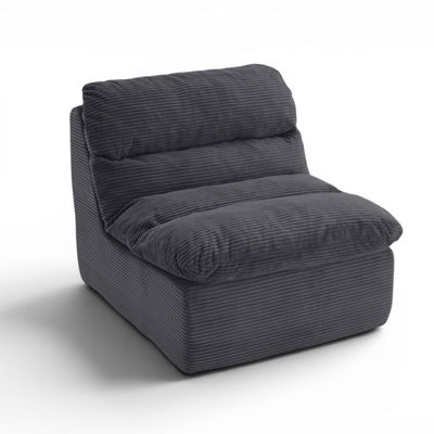 Sofá Compactado Plush 1 Lugar Cazedis Cinza Escuro