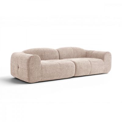 Sofá Compactado Cozy 3 Lugares Cazedis Bege
