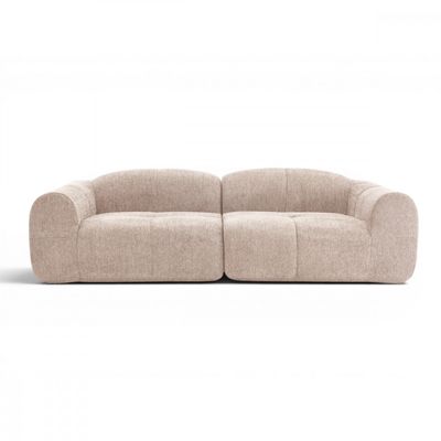 Sofá Compactado Cozy 3 Lugares Cazedis Bege