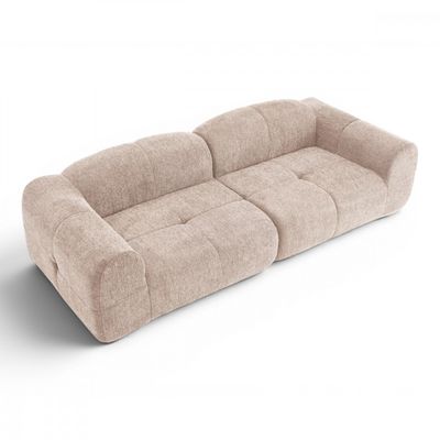 Sofá Compactado Cozy 3 Lugares Cazedis Bege