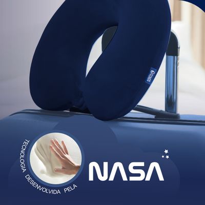 Almofada De Pescoço Sonos Tradicional Para Viagem E Descanso Azul Escuro