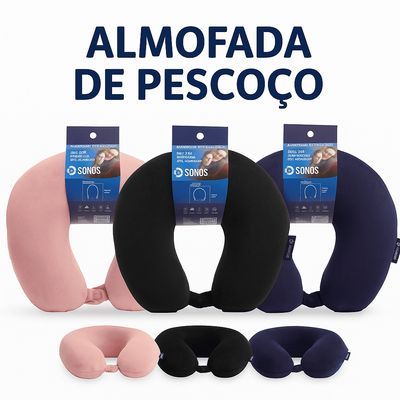 Almofada De Pescoço Sonos Tradicional Para Viagem E Descanso Azul Escuro