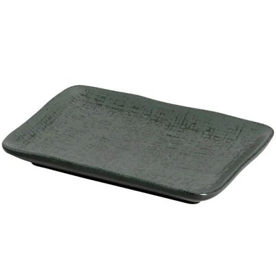 24 Pratos Retangulares Cerâmica Porto Brasil 14x18cm Verdes Travessas para Restaurantes Sushi